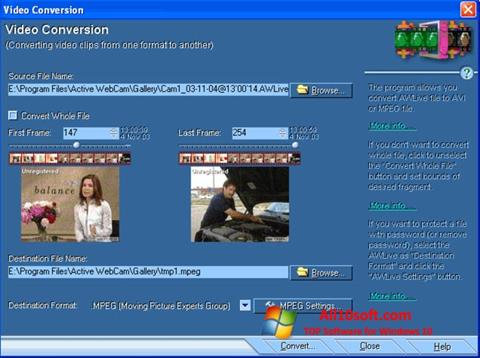 Képernyőkép Active WebCam Windows 10