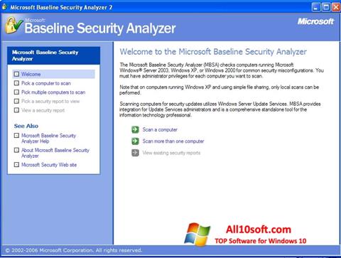 Képernyőkép Microsoft Baseline Security Analyzer Windows 10