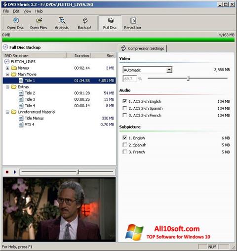 Képernyőkép DVD Shrink Windows 10