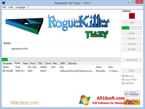 Képernyőkép RogueKiller Windows 10