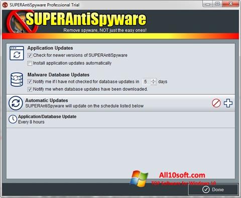 Képernyőkép SUPERAntiSpyware Windows 10