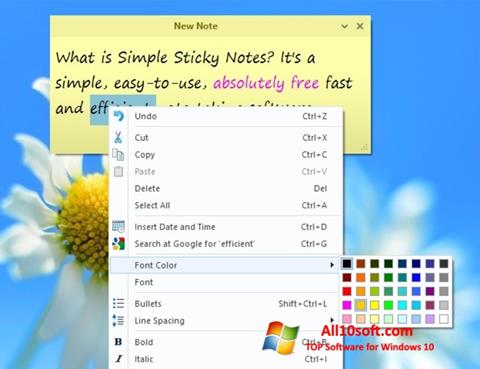 Képernyőkép Simple Sticky Notes Windows 10
