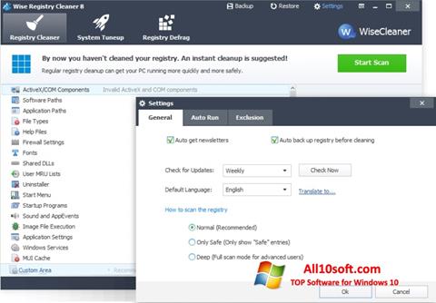 Képernyőkép Wise Registry Cleaner Windows 10