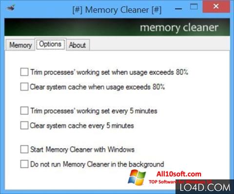 Képernyőkép Memory Cleaner Windows 10