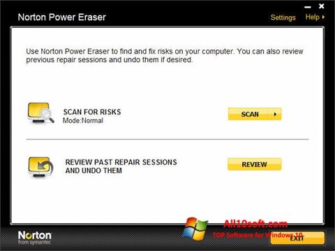 Képernyőkép Norton Power Eraser Windows 10