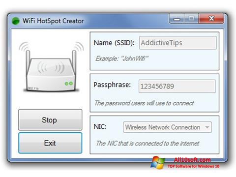 Képernyőkép Wi-Fi HotSpot Creator Windows 10