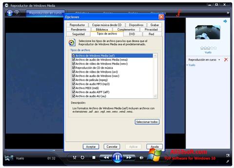 Képernyőkép Windows Media Player Windows 10
