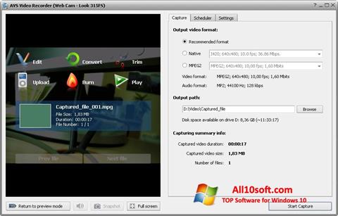 Képernyőkép AVS Video Recorder Windows 10