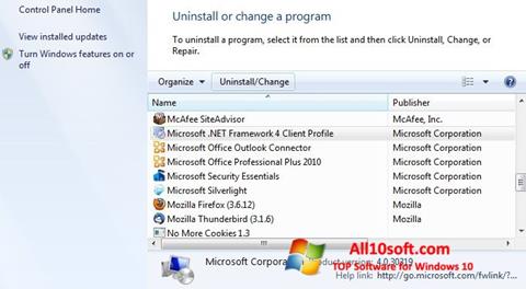 Képernyőkép Microsoft .NET Framework Windows 10