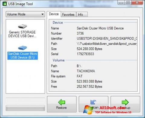 Képernyőkép USB Image Tool Windows 10