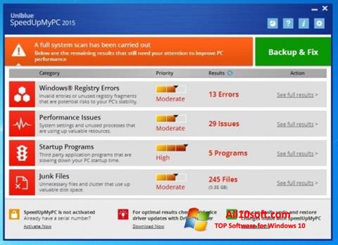 Képernyőkép SpeedUpMyPC Windows 10