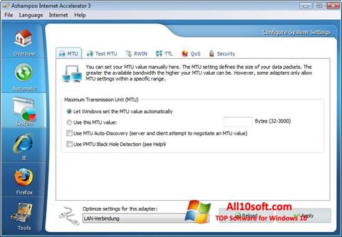 Képernyőkép Ashampoo Internet Accelerator Windows 10