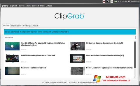 Képernyőkép ClipGrab Windows 10