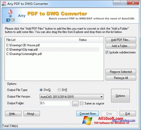 Képernyőkép PDF to DWG Converter Windows 10