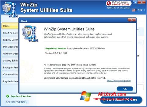 Képernyőkép WinZip System Utilities Suite Windows 10