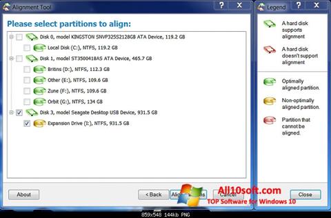 Képernyőkép Paragon Alignment Tool Windows 10