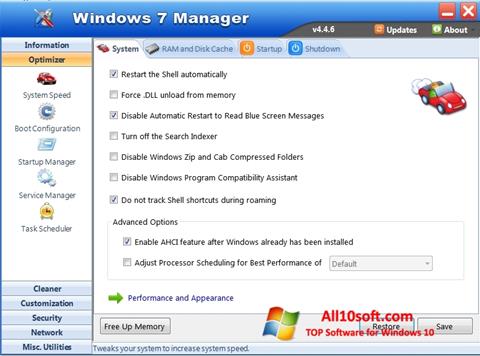 Képernyőkép Windows 7 Manager Windows 10