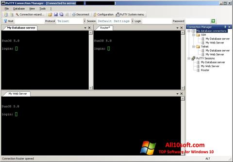 Képernyőkép PuTTY Connection Manager Windows 10
