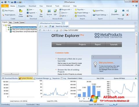 Képernyőkép Offline Explorer Windows 10