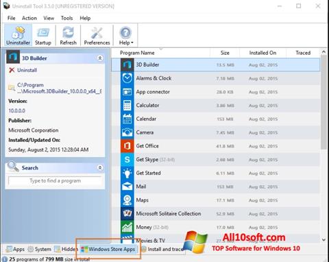 Képernyőkép Uninstall Tool Windows 10