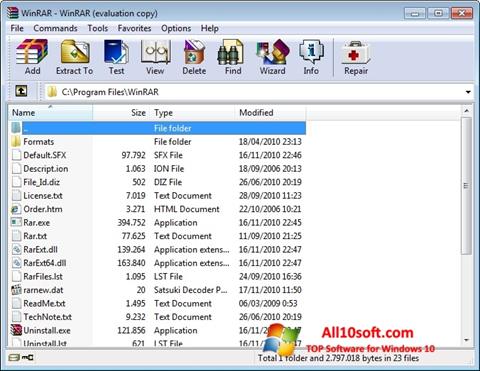 Képernyőkép WinRAR Windows 10