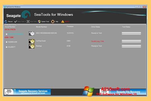 Képernyőkép Seagate SeaTools Windows 10