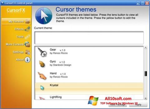 Képernyőkép CursorFX Windows 10