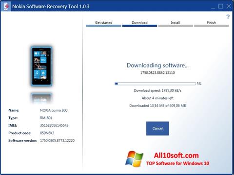 Képernyőkép Nokia Software Recovery Tool Windows 10
