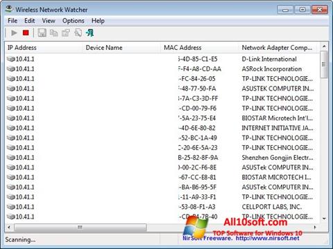 Képernyőkép Wireless Network Watcher Windows 10