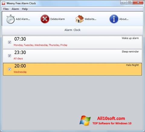 Képernyőkép Free Alarm Clock Windows 10