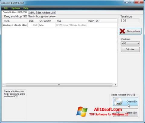 Képernyőkép XBoot Windows 10
