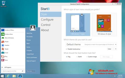 Képernyőkép Start8 Windows 10