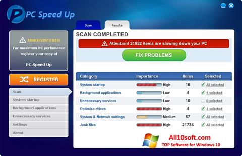 Képernyőkép PC Speed Up Windows 10
