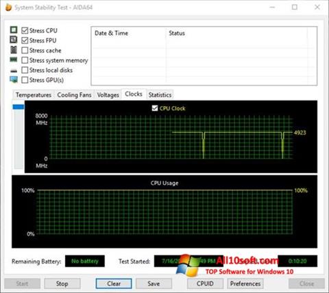 Képernyőkép CPU Stability Test Windows 10