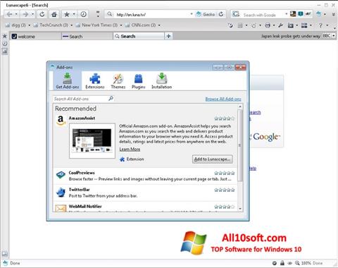 Képernyőkép Lunascape Windows 10
