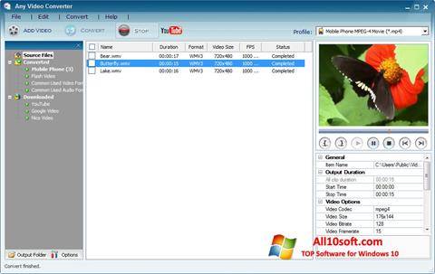 Képernyőkép Any Video Converter Windows 10