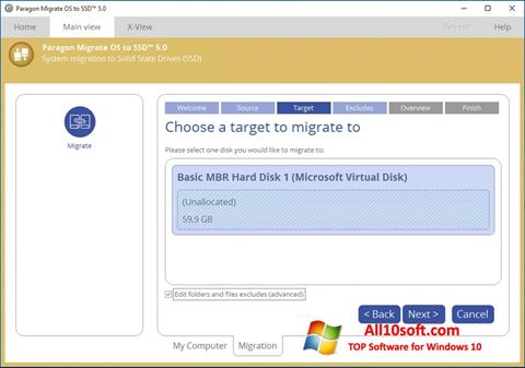 Képernyőkép Paragon Migrate OS to SSD Windows 10