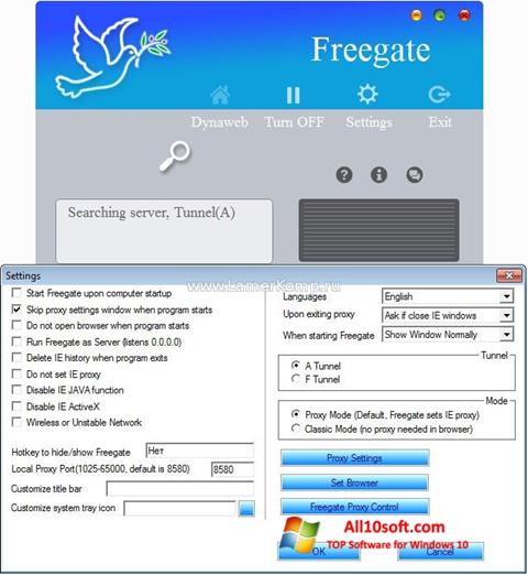 Képernyőkép Freegate Windows 10