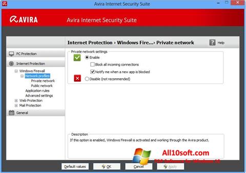 Képernyőkép Avira Internet Security Windows 10