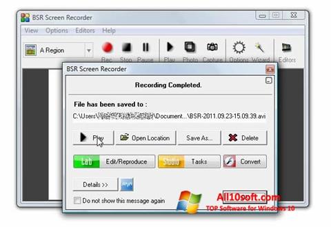 Képernyőkép BSR Screen Recorder Windows 10
