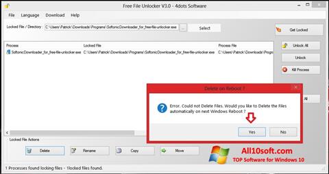 Képernyőkép Free File Unlocker Windows 10