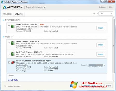 Képernyőkép Autodesk Application Manager Windows 10