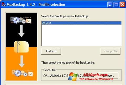 Képernyőkép MozBackup Windows 10
