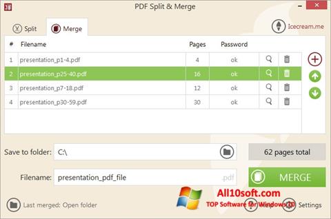 Képernyőkép PDF Split and Merge Windows 10