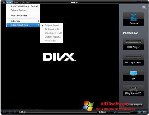 Képernyőkép DivX Player Windows 10