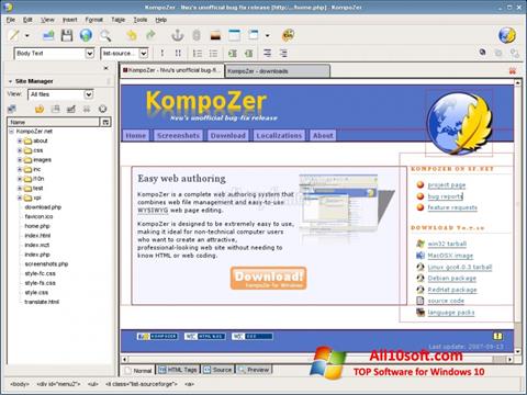 kompozer for windows xp