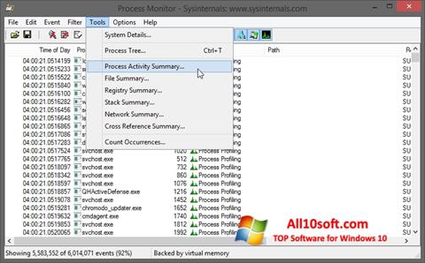 Képernyőkép Process Monitor Windows 10