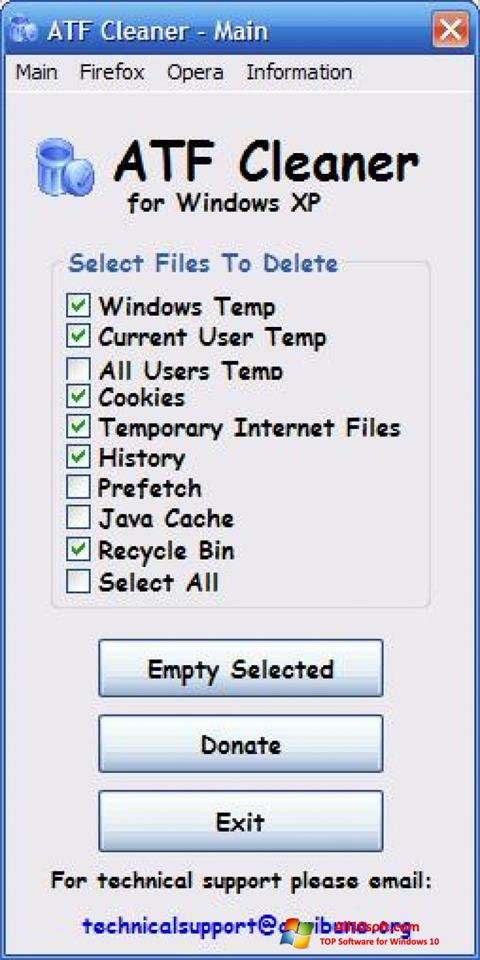 Képernyőkép ATF Cleaner Windows 10