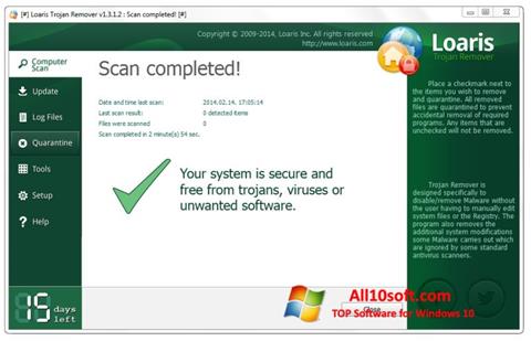 Képernyőkép Trojan Remover Windows 10