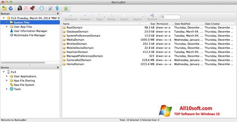Képernyőkép iBackupBot Windows 10